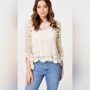 Bohemian Crochet Fairy Ivory Sweater